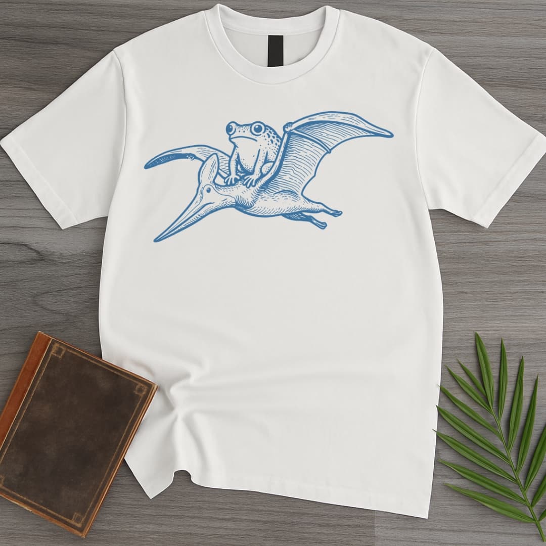 T-Shirt White / S Tetydraco: Prehistoric Flying Frog T-Shirt