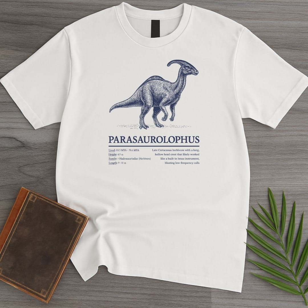 T-Shirt White / S The Duck-Billed Parasaurolophus T-Shirt