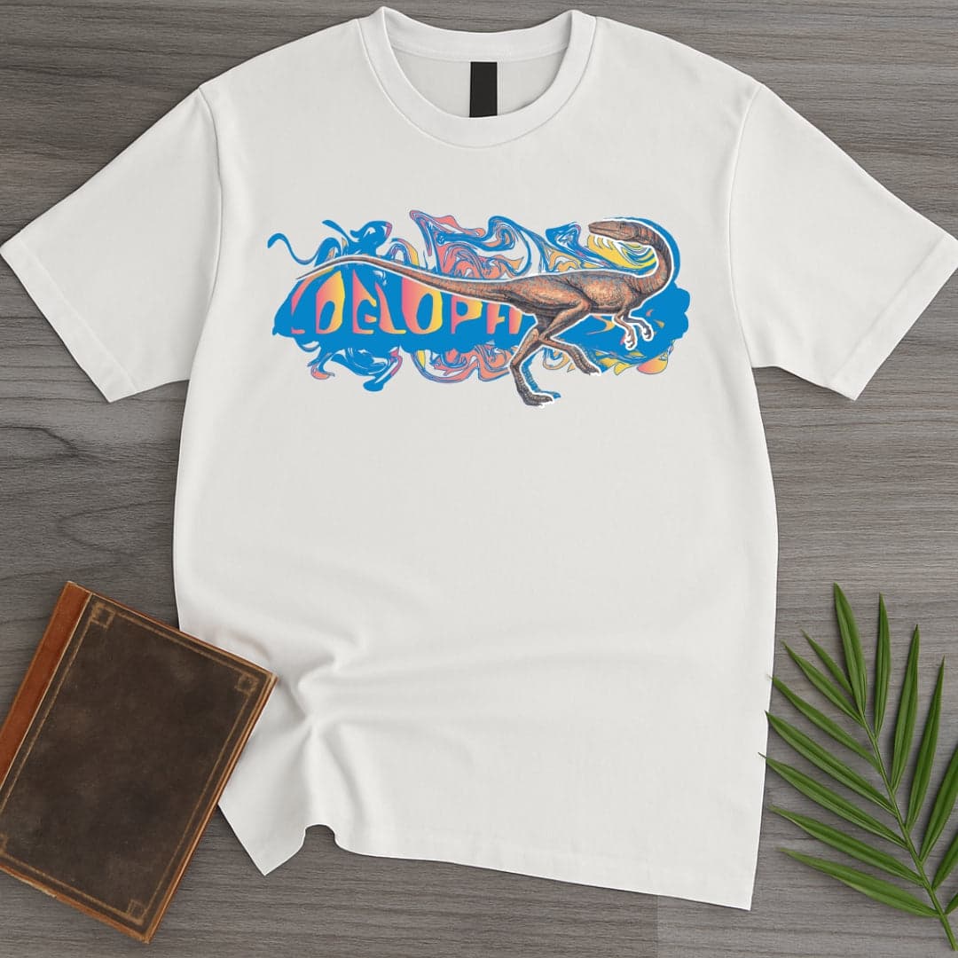 T-Shirt White / S Triassic Melt Coelophysis Blue T-Shirt (D'janjo Nukuruzu Fortissmo)