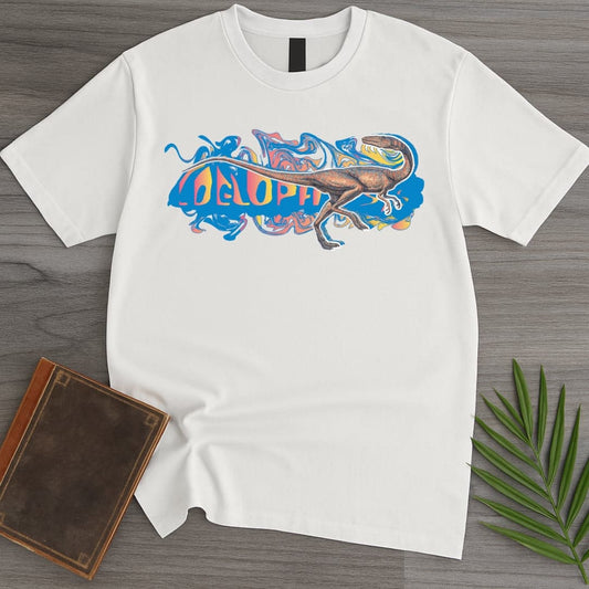 T-Shirt White / S Triassic Melt Coelophysis Blue T-Shirt (D'janjo Nukuruzu Fortissmo)