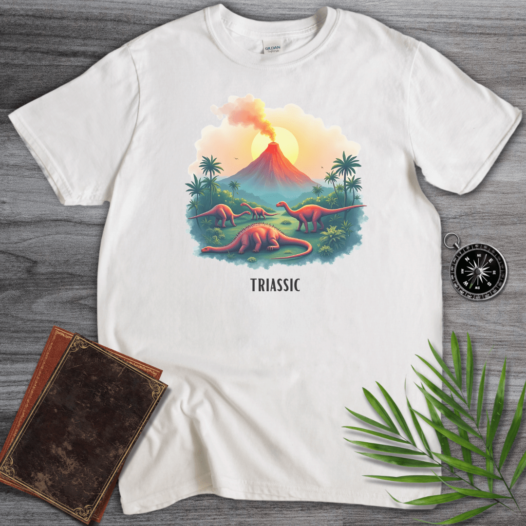 T-Shirt White / S Triassic Volcano Environment Graphic T-Shirt