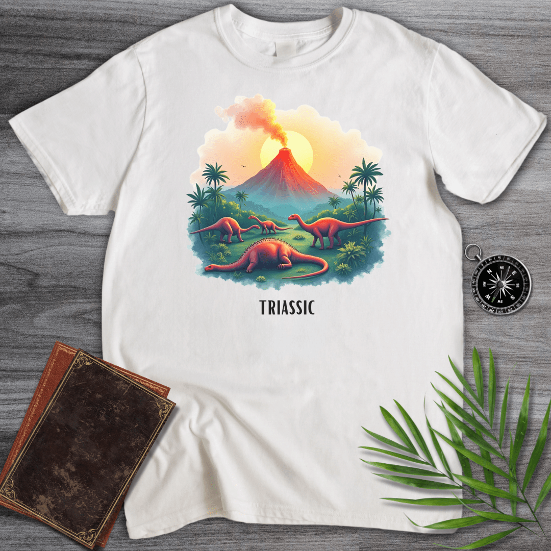T-Shirt White / S Triassic Volcano Environment Graphic T-Shirt
