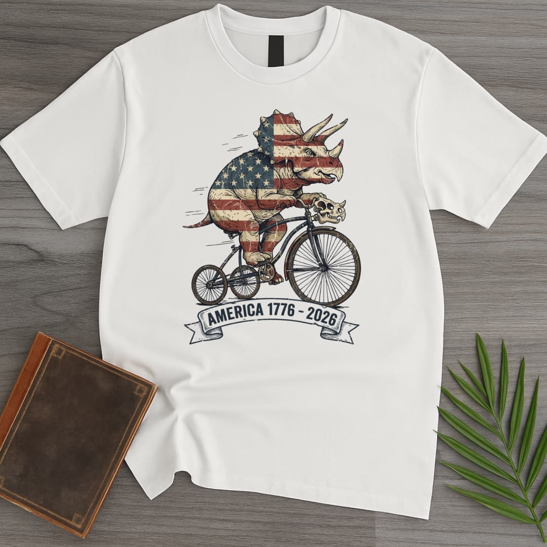 T-Shirt White / S Triceratops Bicycle Americas 250th T-Shirt