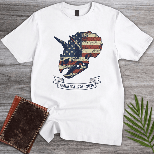 T-Shirt White / S Triceratops Skull Americas 250th T-Shirt