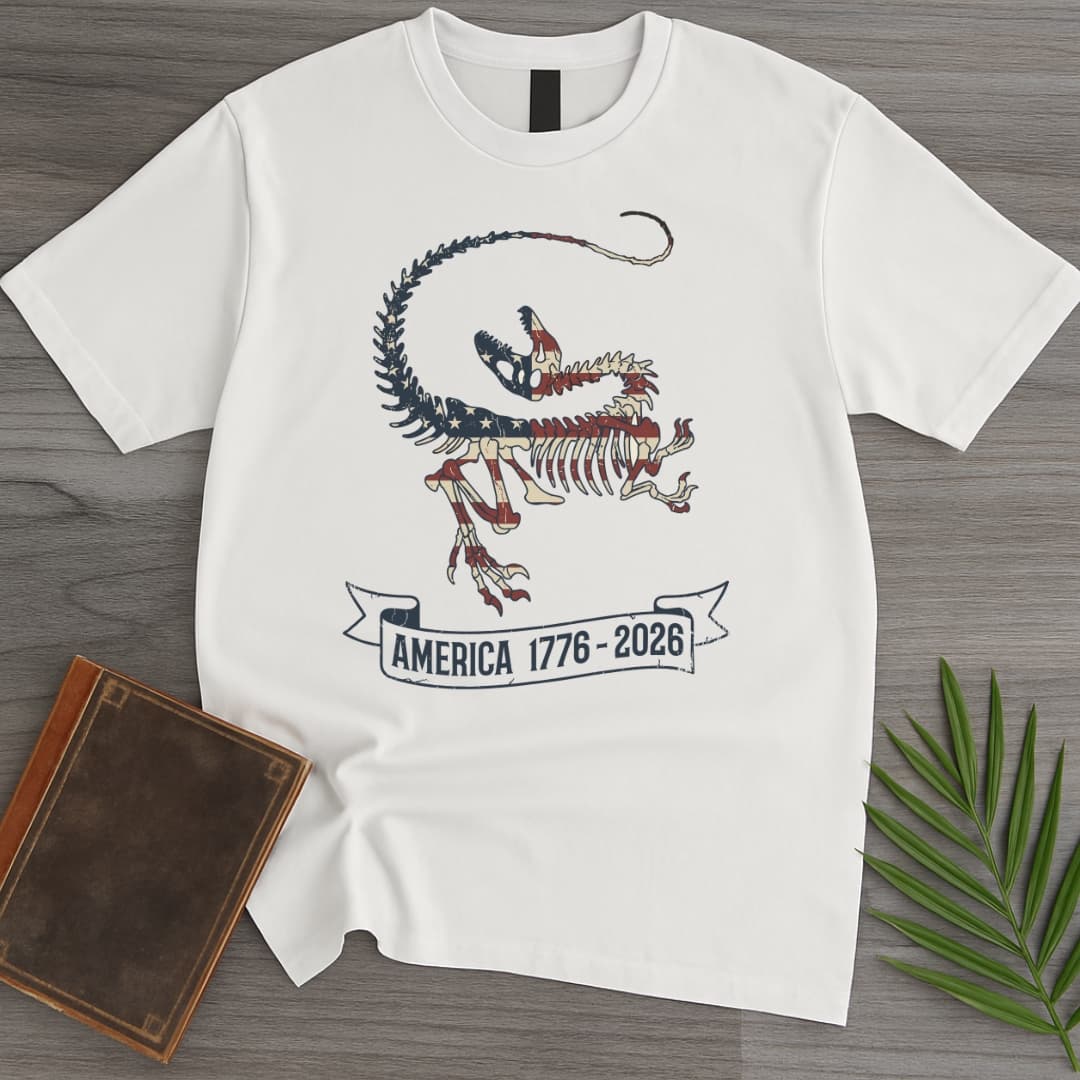 T-Shirt White / S Velociraptor Fossil Americas 250th T-Shirt