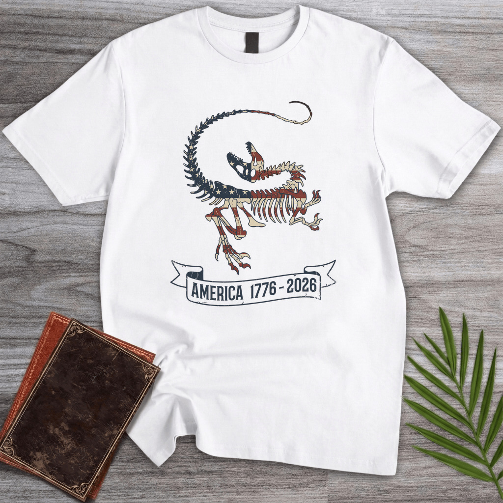 T-Shirt White / S Velociraptor Fossil Americas 250th T-Shirt