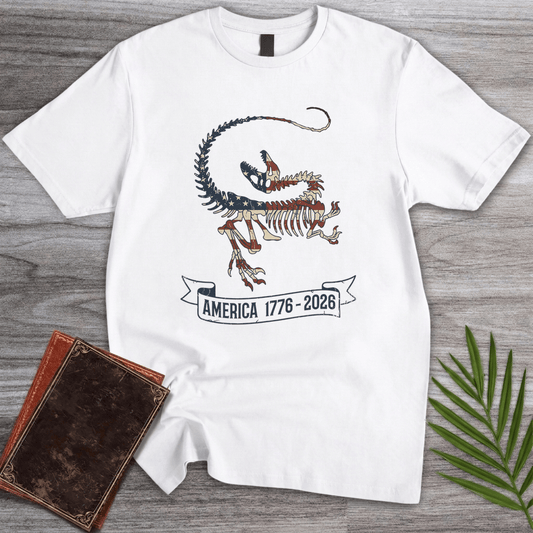 T-Shirt White / S Velociraptor Fossil Americas 250th T-Shirt