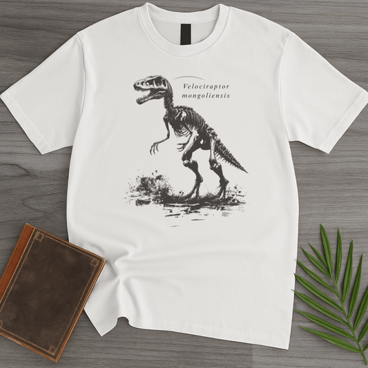 T-Shirt White / S Velociraptor mongoliensis (Velociraptor) Skeleton T-Shirt