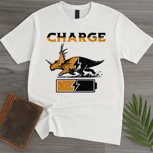 T-Shirt White / S Vintage Charging Styracosaurus T-Shirt