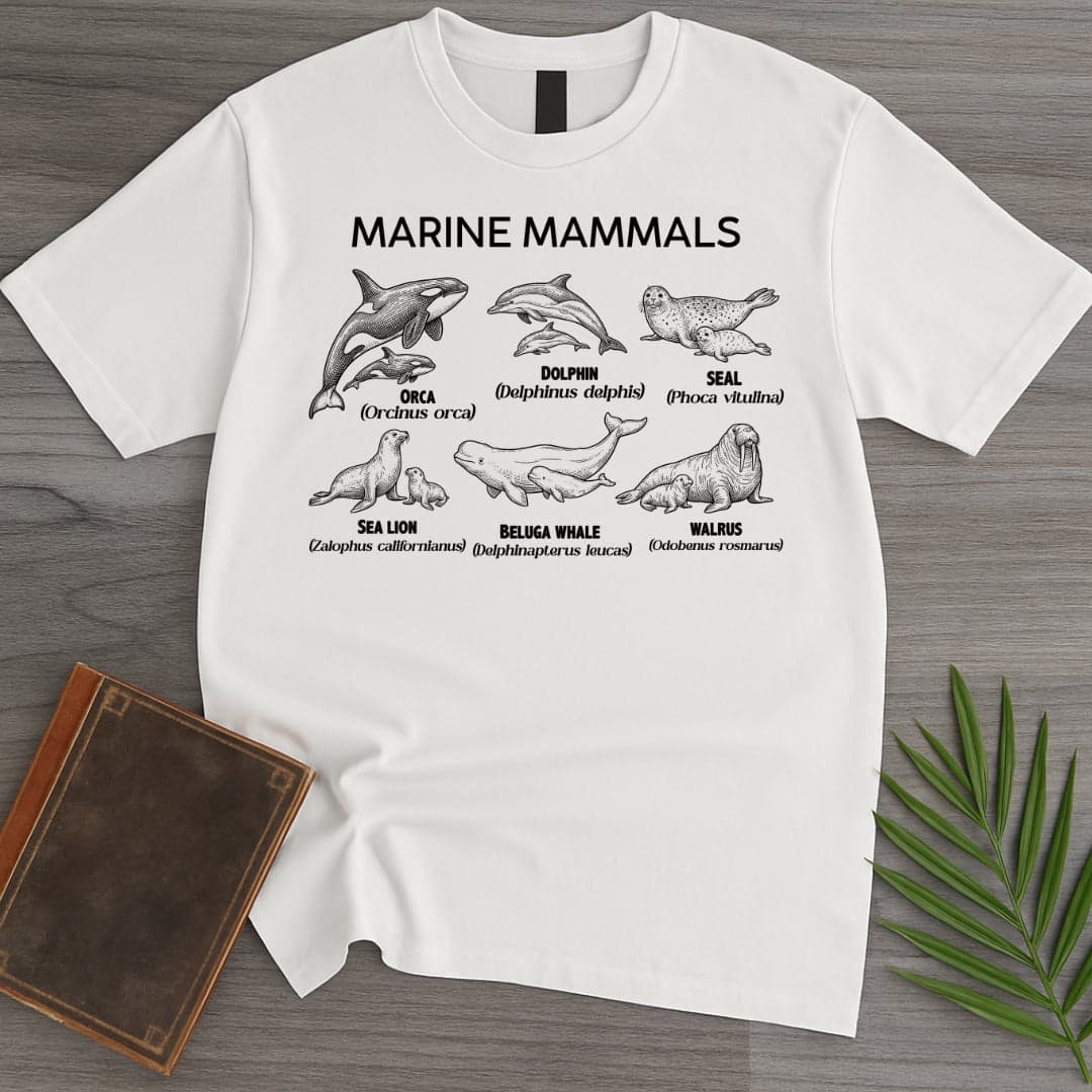T-Shirt White / S Vintage Marine Mammals T-Shirt