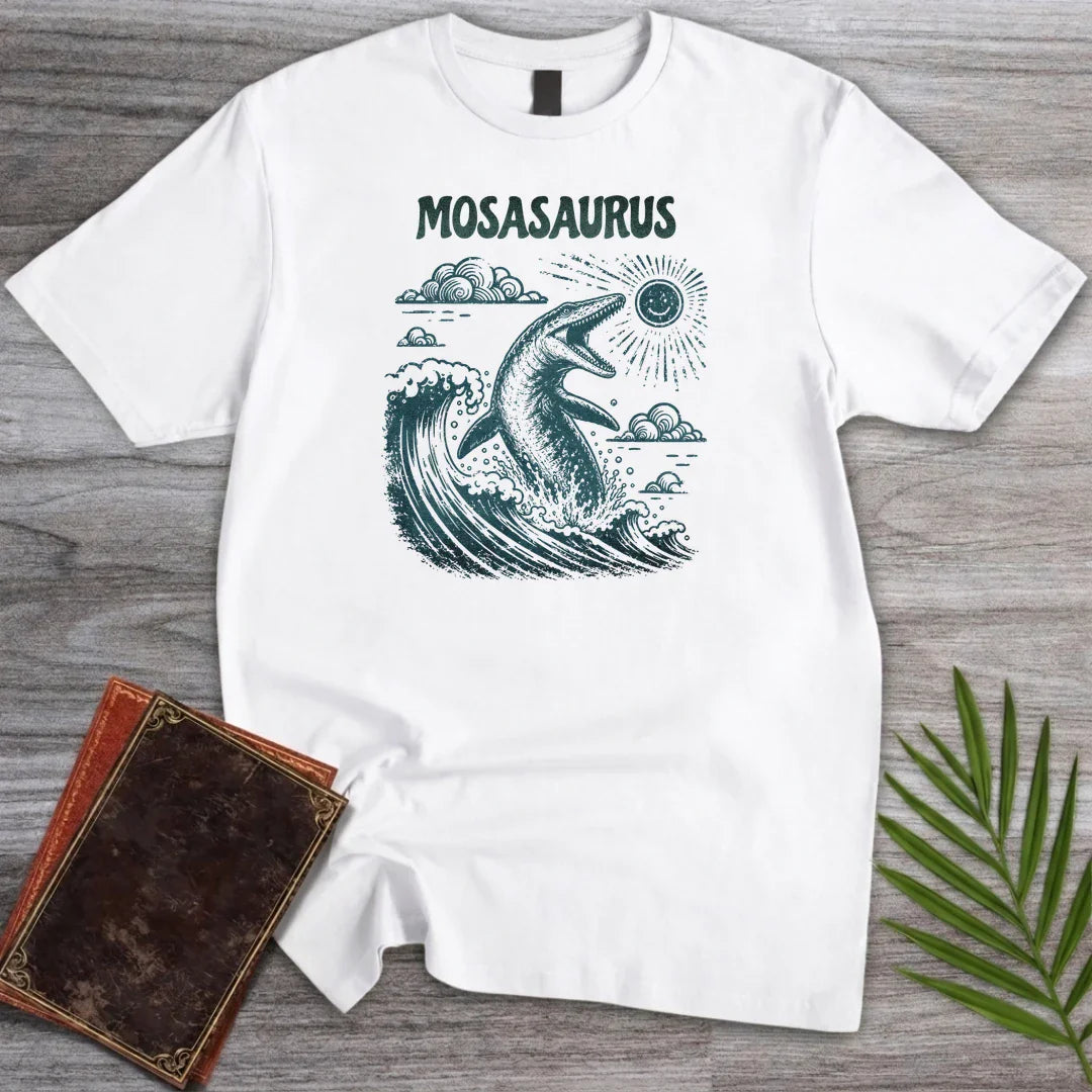 T-Shirt White / S Vintage Mosasaurus Beach T-Shirt
