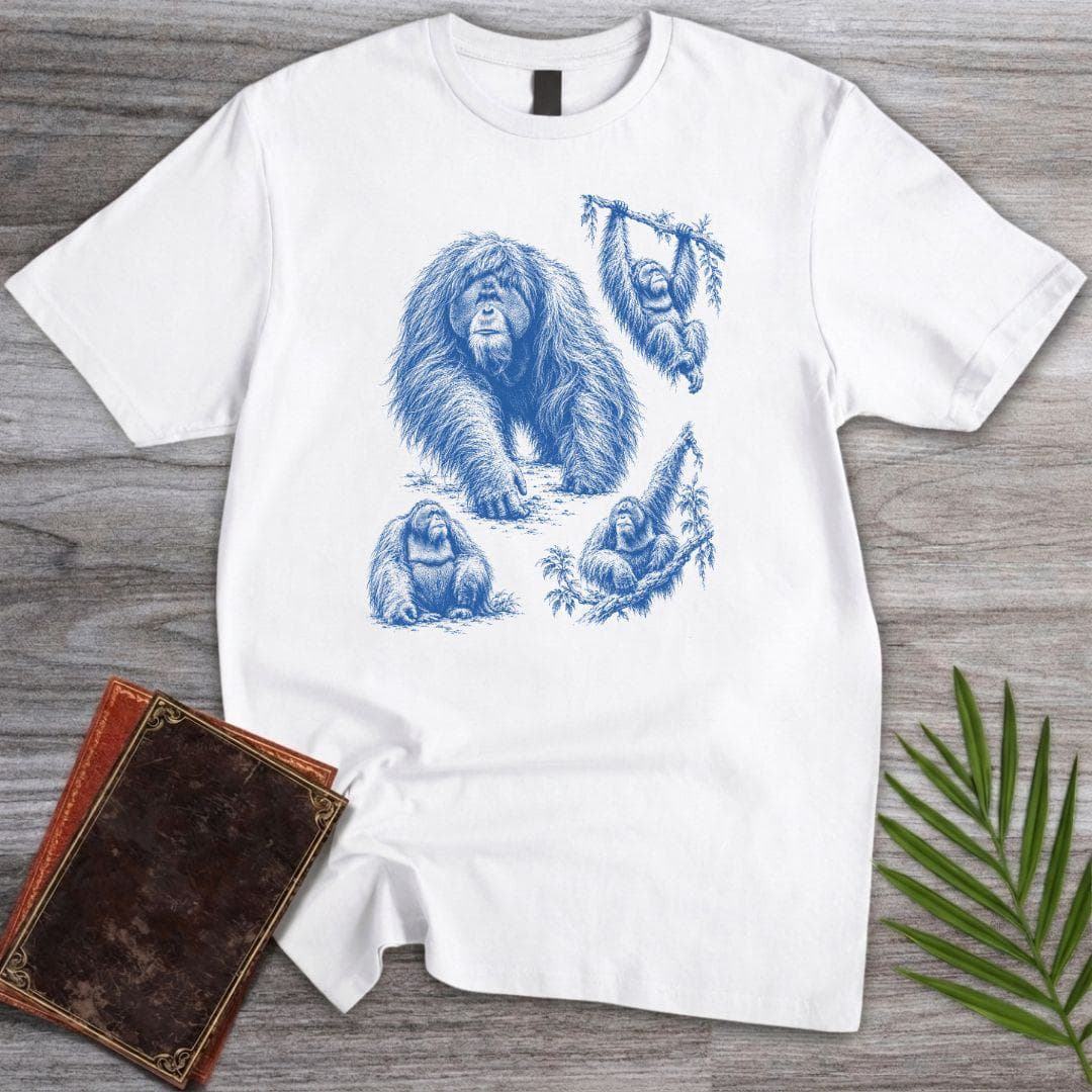 T-Shirt White / S Vintage Orangutan Wildlife T-Shirt