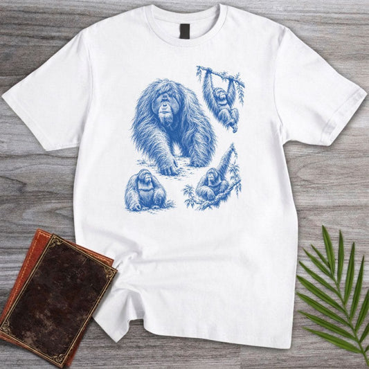 T-Shirt White / S Vintage Orangutan Wildlife T-Shirt