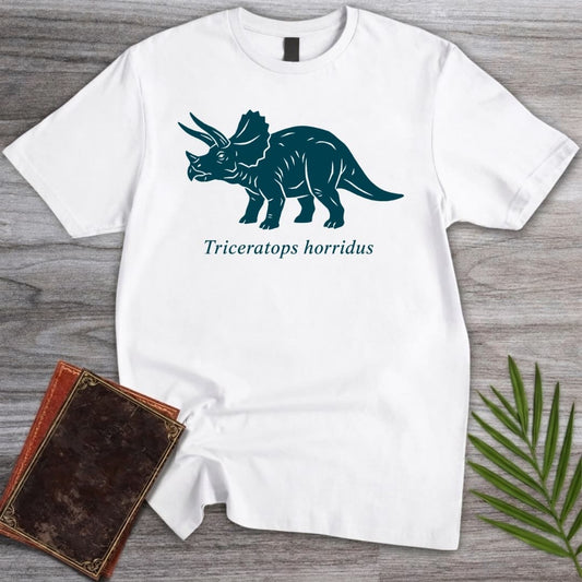 T-Shirt White / S Vintage Teal Triceratops T-Shirt
