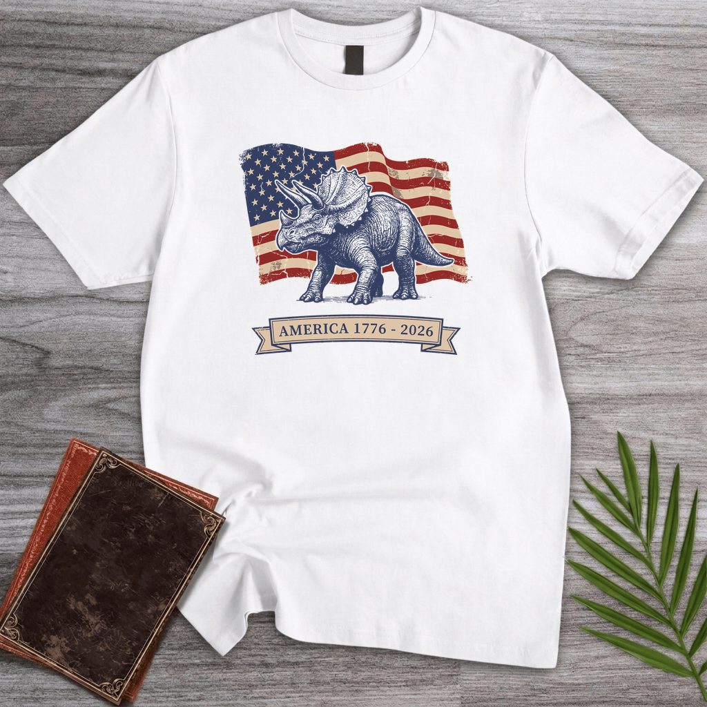 T-Shirt White / S Vintage Triceratops Americas 250th T-Shirt