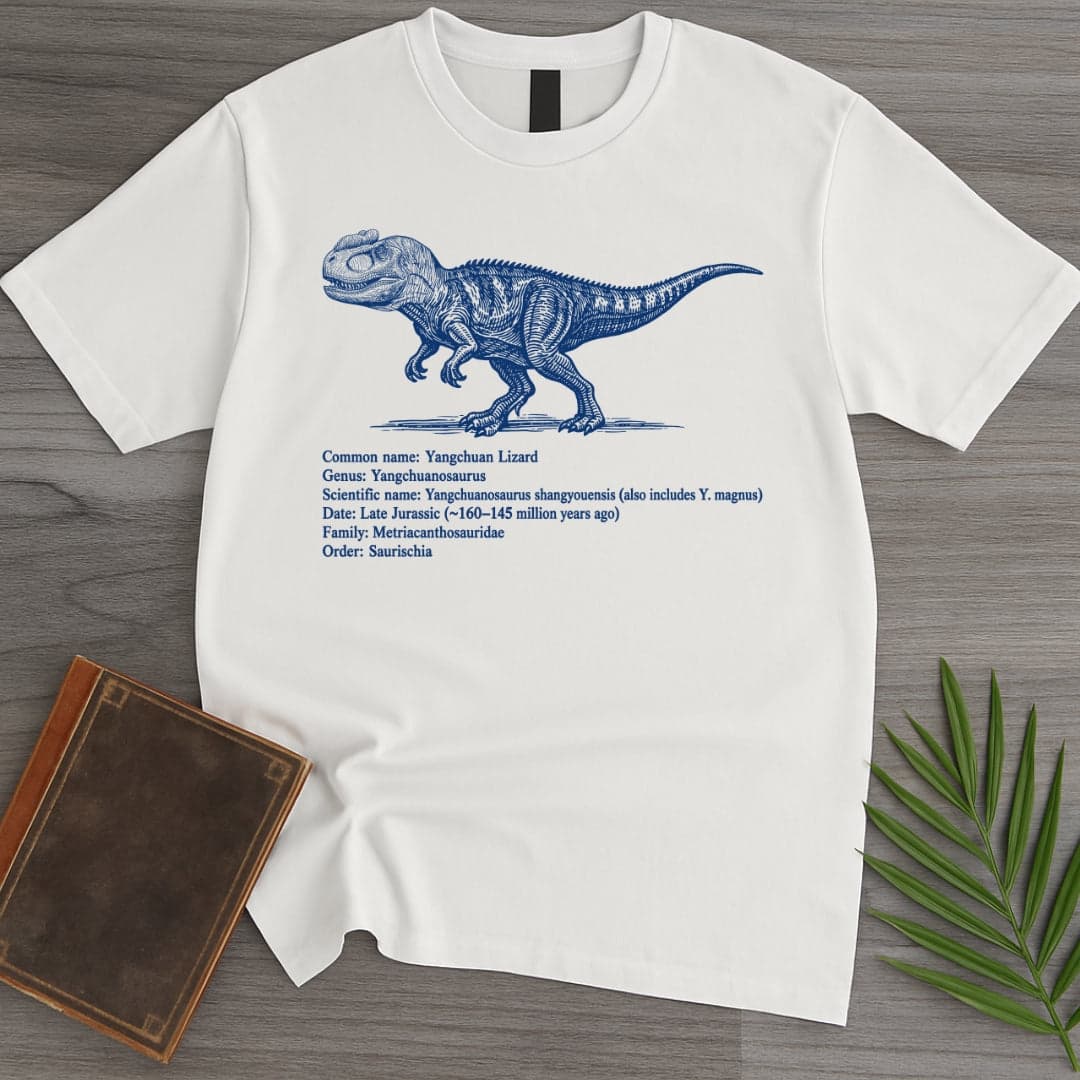 T-Shirt White / S Vintage Yangchuanosaurus Chinese Allosaurus T-Shirt