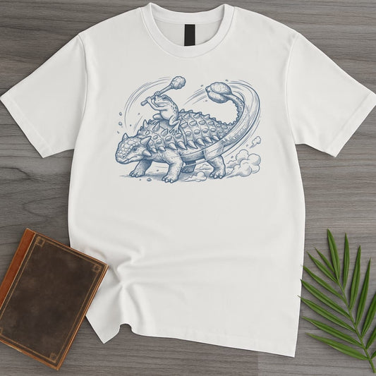 T-Shirt White / S Warrior Frog Ankylosaurus T-Shirt