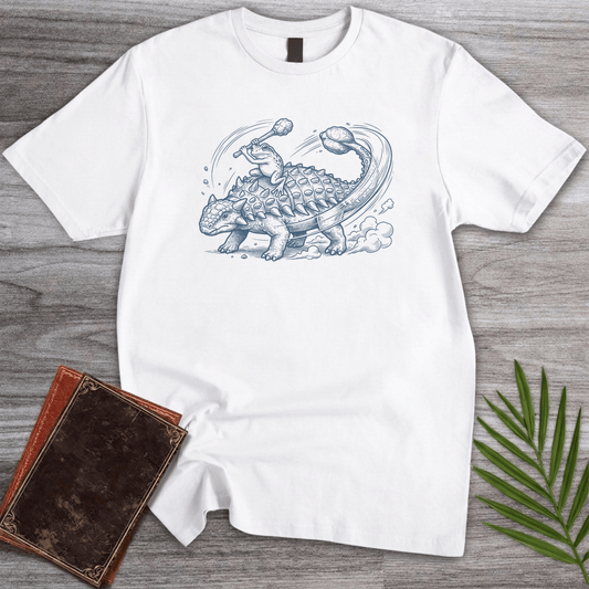 T-Shirt White / S Warrior Frog Ankylosaurus T-Shirt