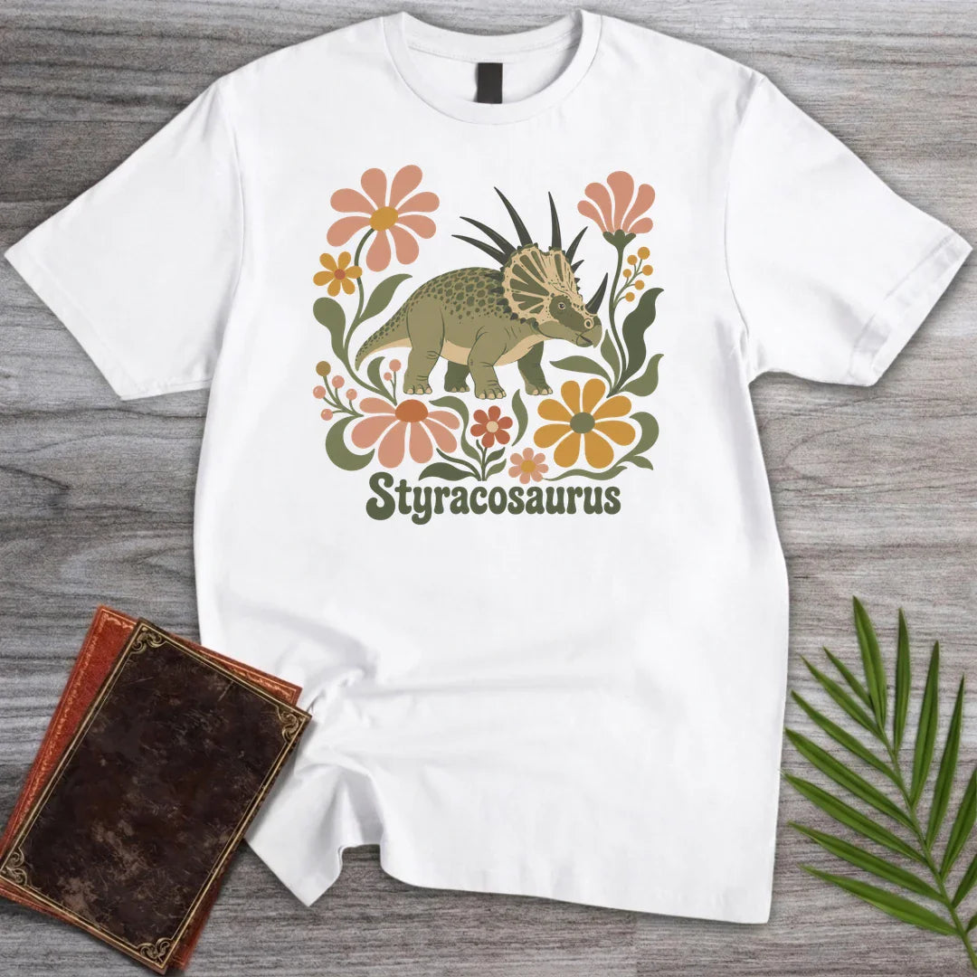 T-Shirt White / S Wild Bloom Styracosaurus T-Shirt