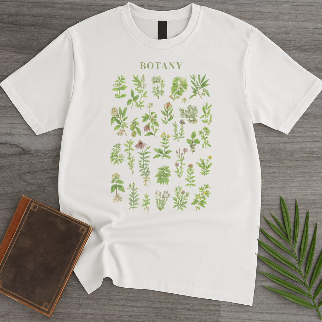 T-Shirt White / S Wild Flora Botanical Chart T-Shirt
