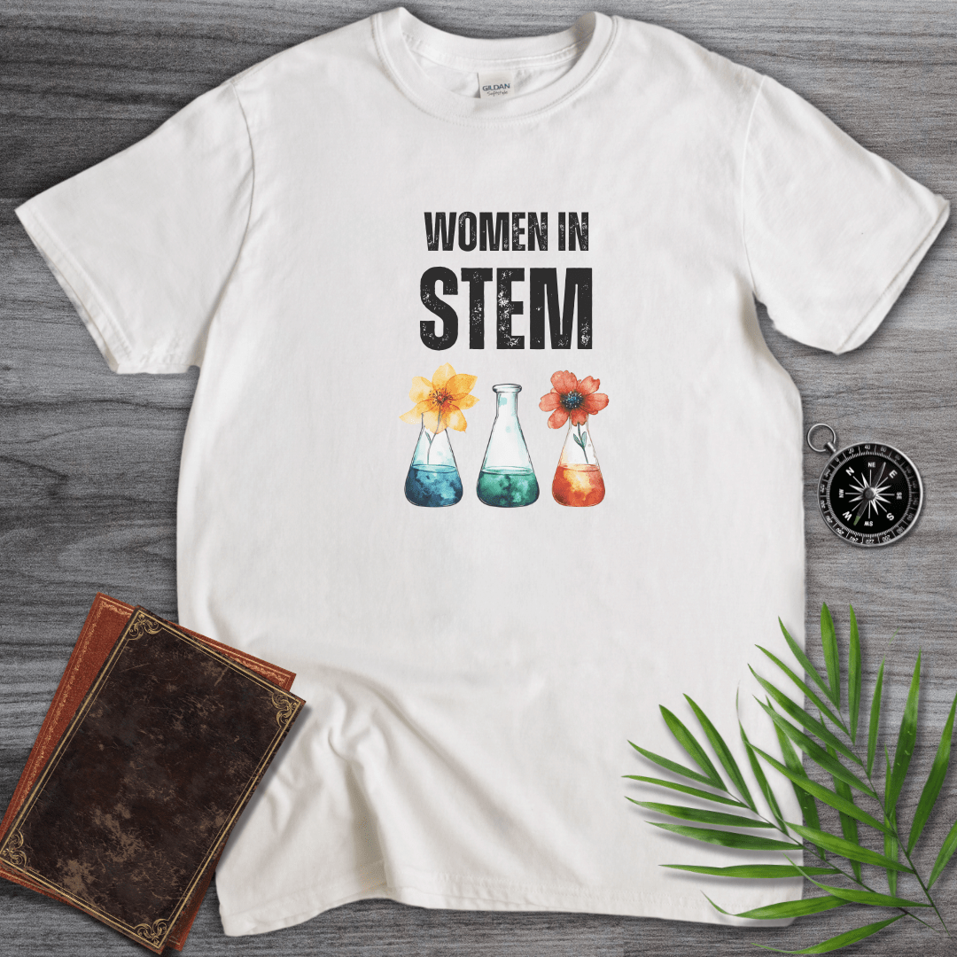 T-Shirt White / S Women in STEM Flower T-Shirt