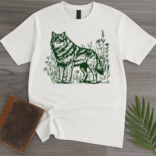 T-Shirt White / S Woodland Grey Wolf T-Shirt