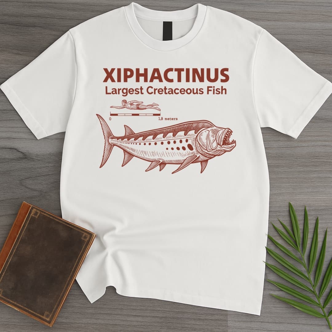 T-Shirt White / S Xiphactinus Largest Cretaceous Fish T-Shirt