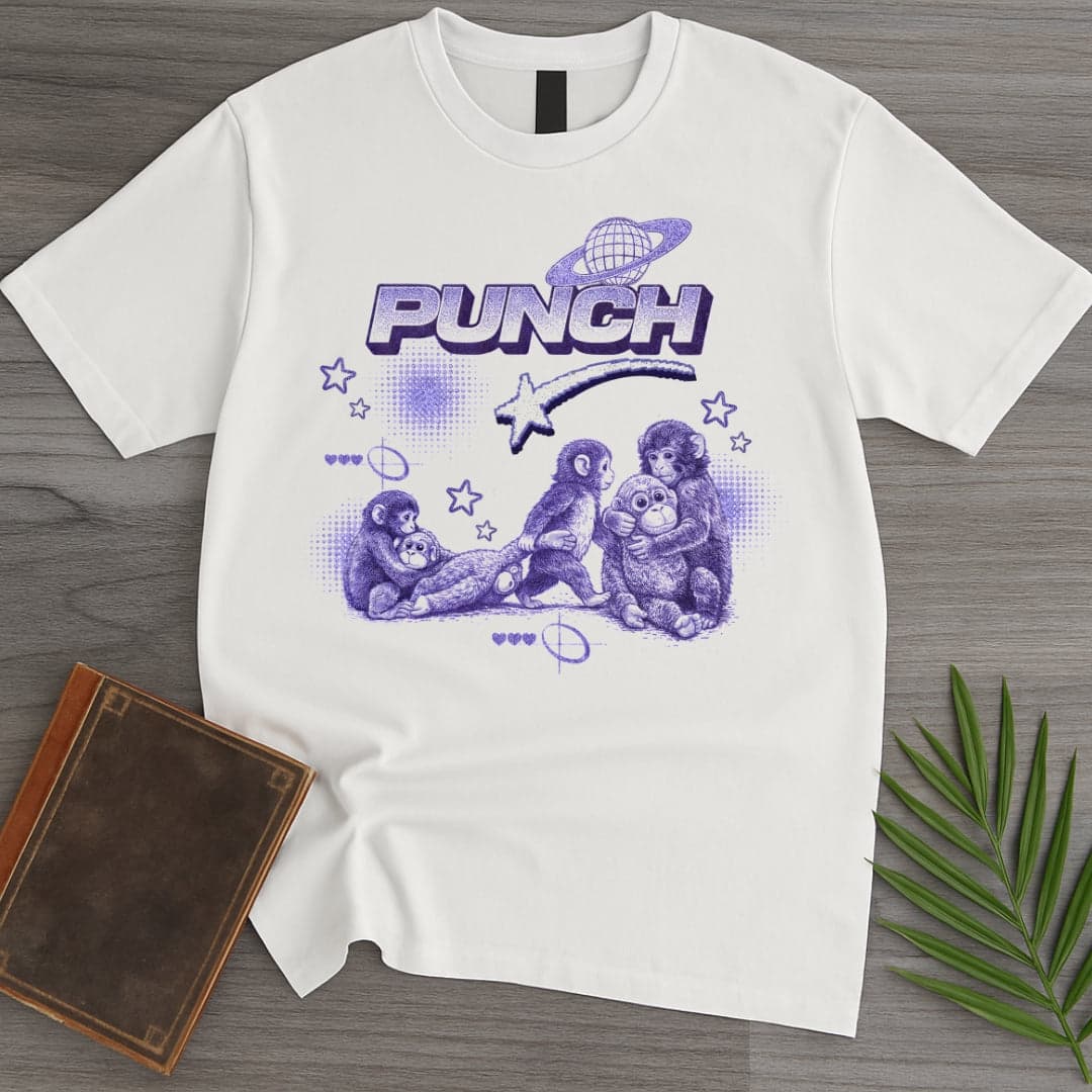 T-Shirt White / S Y2K Punch the Monkey T-Shirt